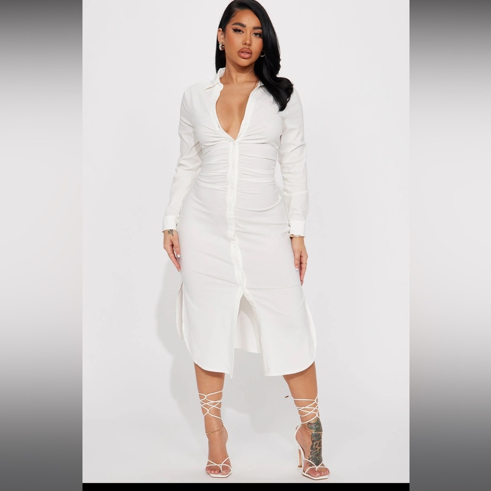 White shirt dress